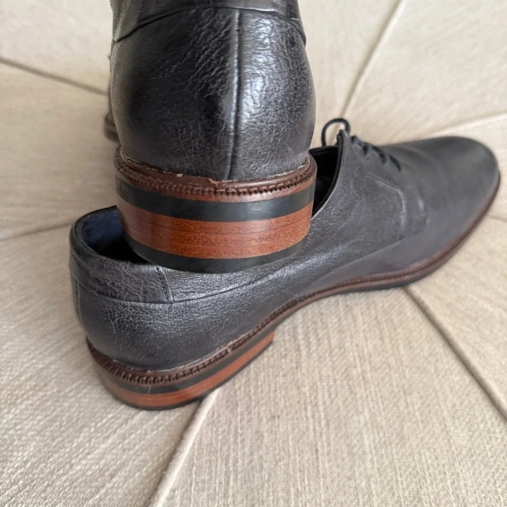 Cole Haan Grand O's Mens 11 Leather Derby Dress Shoes Lace Up Plain Toe Blk